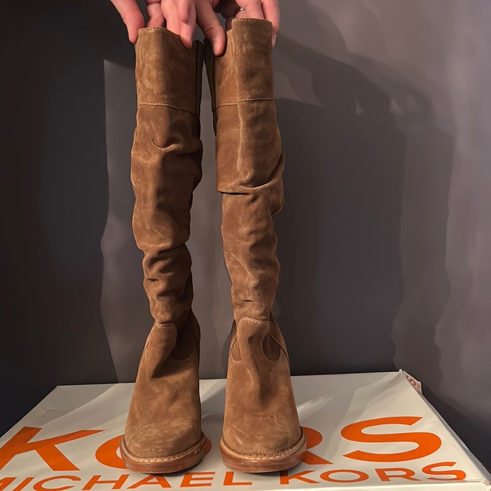 Michael Kors suede slouch boot